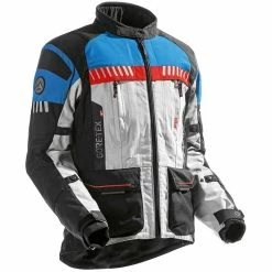 Coupon 🥰 Touring Dane Ikast Jacket Black Silver Blue Red ✔️